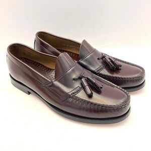 Florsheim Campbell Tassel Loafers Mens 10 D 12017 Oxblood Burgundy Leather Shoes